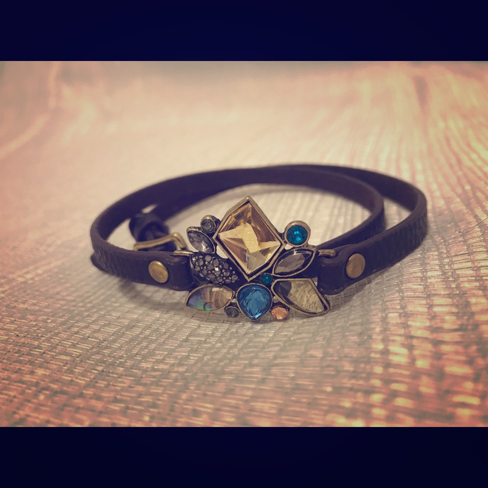 Faux leather wrap bracelet